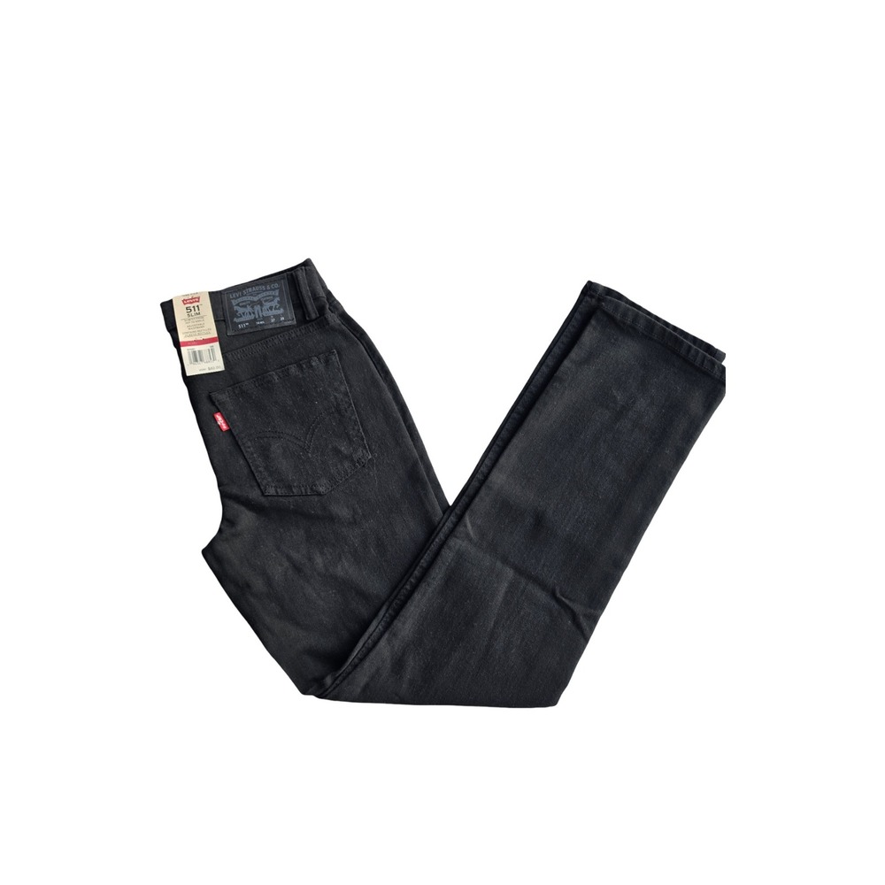 Levis 511 Slim Fit Boys Jeans Black Adjustable Waist 14 Reg 27x29